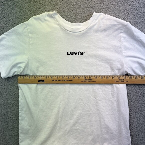 Levis Short Sleeve Pull Over T Shirt Mens White Green Logo‎ Size Large - Picture 5 of 11